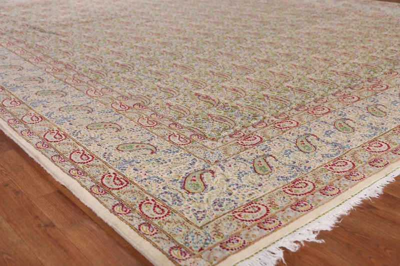 Vegetable Dye Signed Mood Ivory Wool Hand-knotted Dining Room Area Rug 10x13 gallery