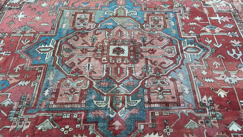 ANTIQUE HAND WOVEN KAZAK HERIZ SERAPI 11X11FT RUGS gallery