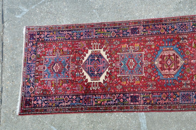 Semi Antique Heriz Family Karajeh Rug Runner 3.9x14.6 #596 gallery