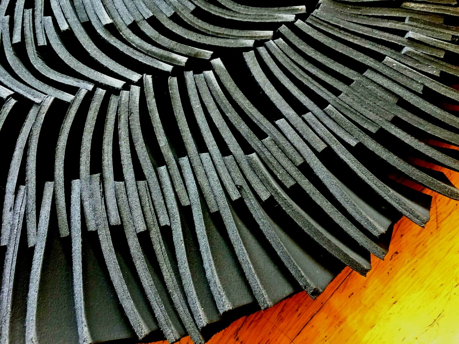 Set x2 Soft Fossil Shell Art Sculpture Neoprene Black for Floor or Wall gallery