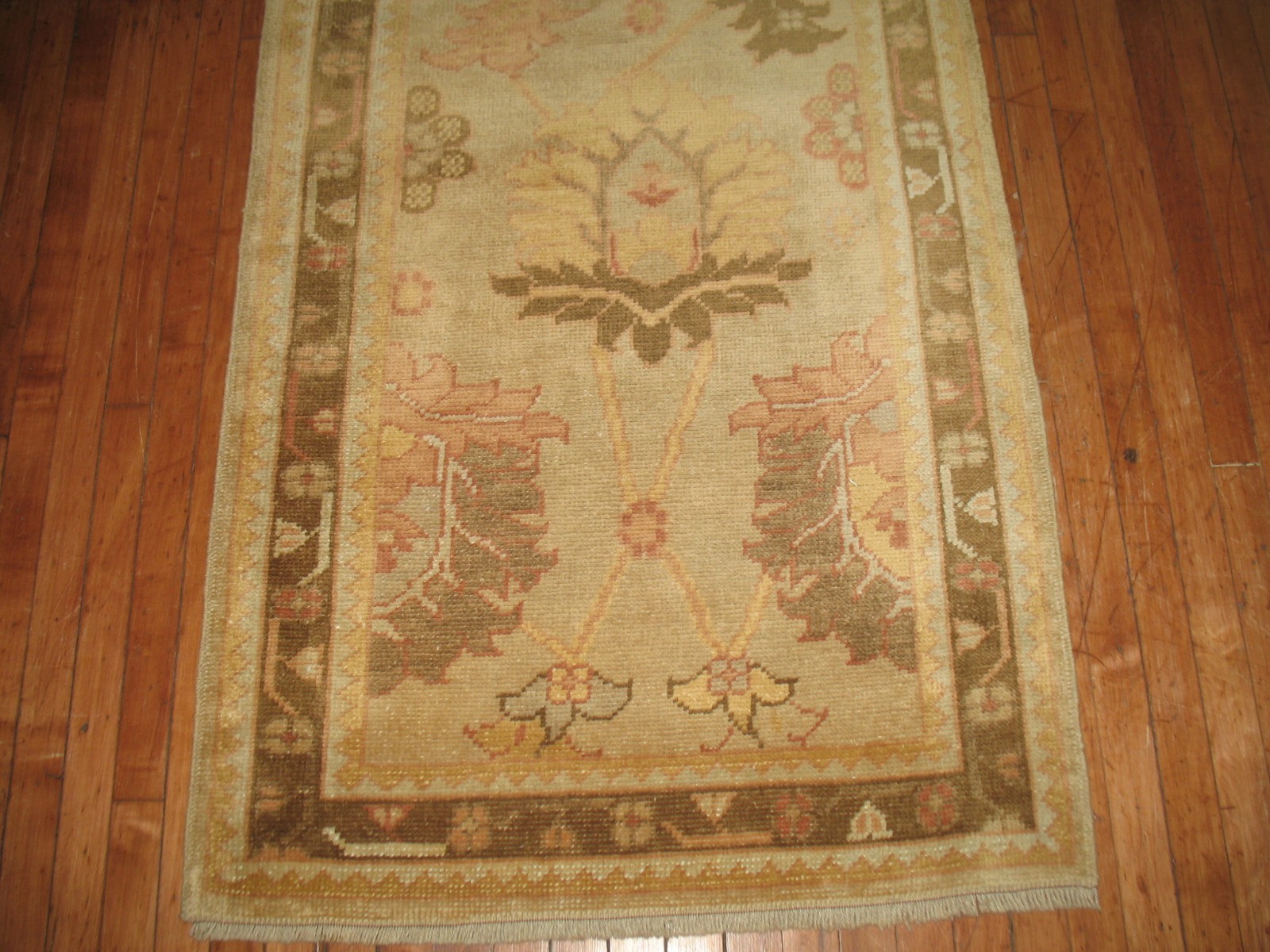Modern Unique Turkish Oushak Ushak Rug Runner 3'1''x15'2'' gallery