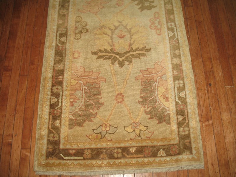 Modern Unique Turkish Oushak Ushak Rug Runner 3'1''x15'2'' gallery