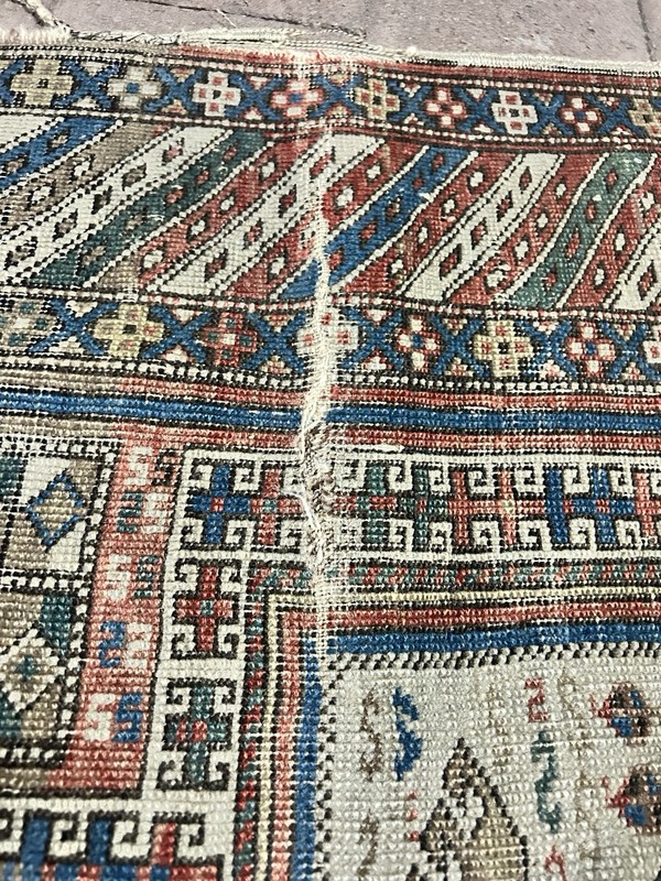 Genuine Antique Caucasian Kazak Handmade Floor Rug Late 1800's 162x96cm gallery