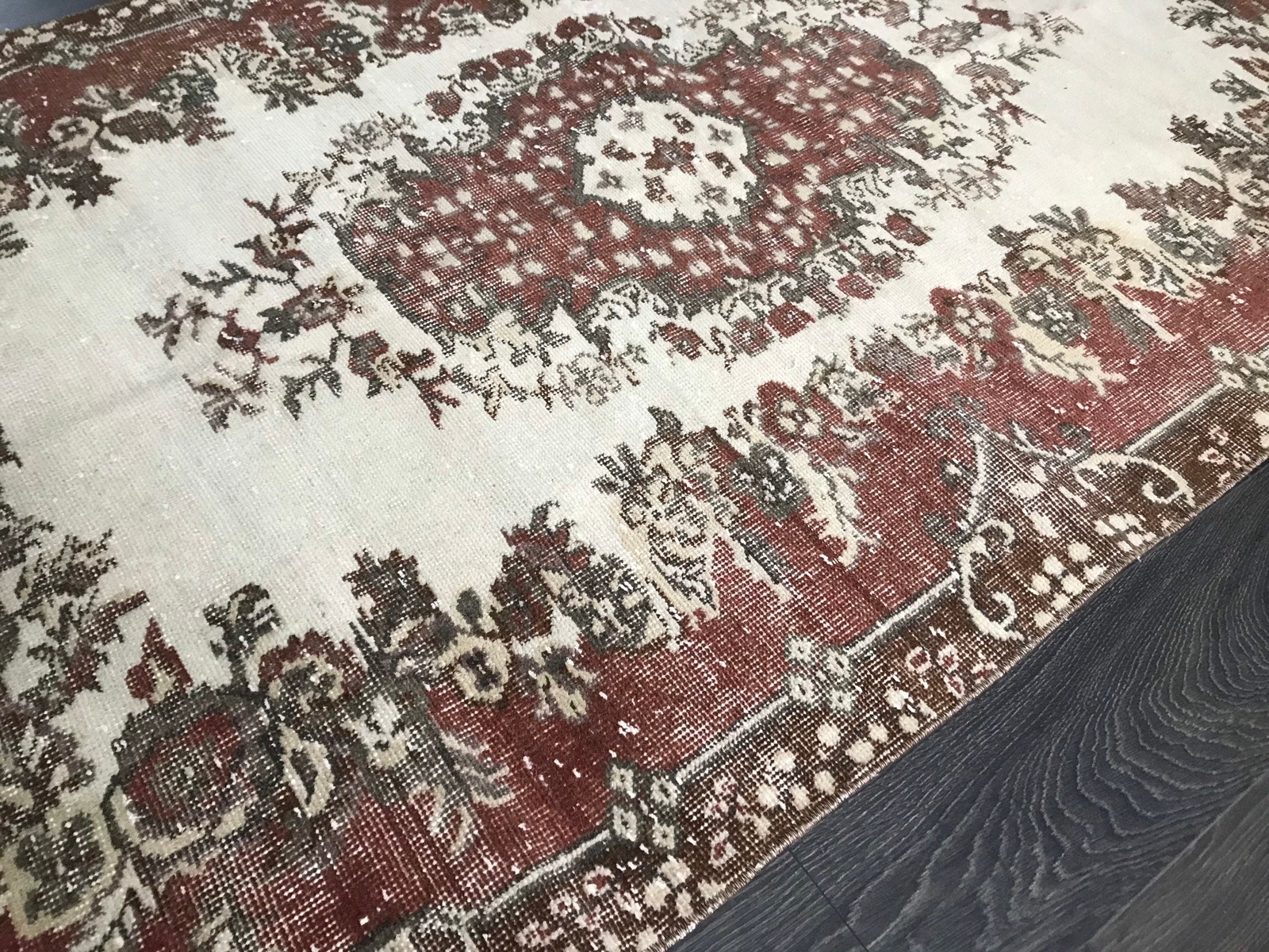 3.7x6.8 Large Vintage Turkish Oushak Rug gallery