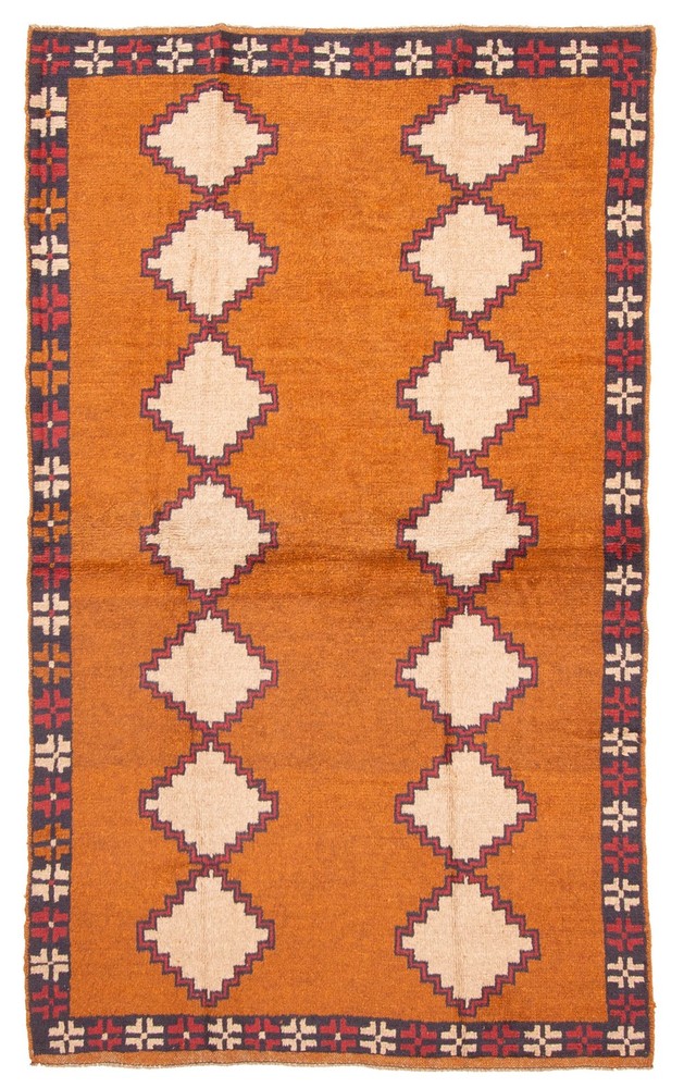 Vintage Hand-Knotted Area Rug 3'9" x 6'5" Traditional Oriental Wool Carpet