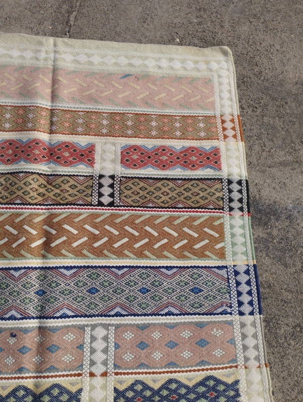 Vintage Traditional Oriental Afghani Multicolor Wool Kilim Rug Carpet 252x143 cm gallery