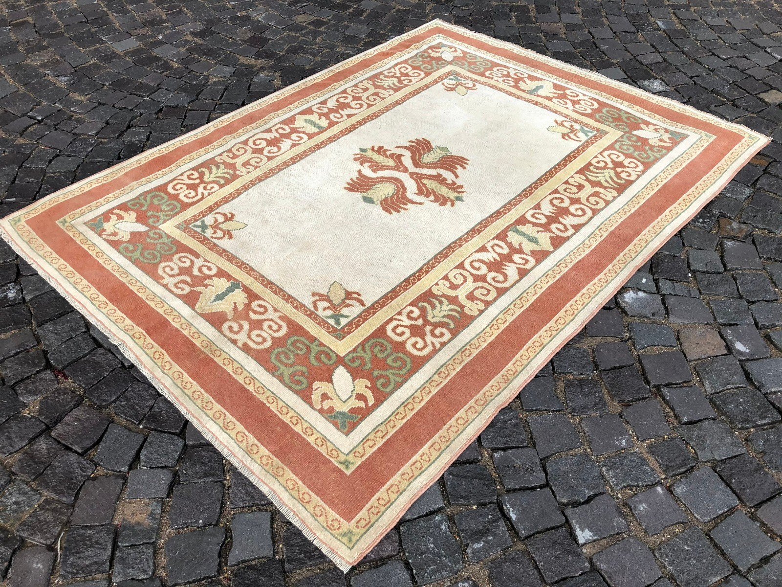 VINTAGE LARGE RUG, HANDMADE WOOL RUG, BOHEMIAN RUG, CARPET | 5,5 x 7,3 ft gallery