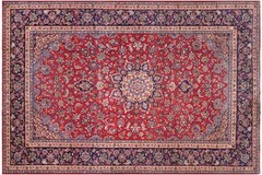 Luxurious 9’11” x 13’10” Hand-Knotted Wool Area Rug – Traditional Medallion