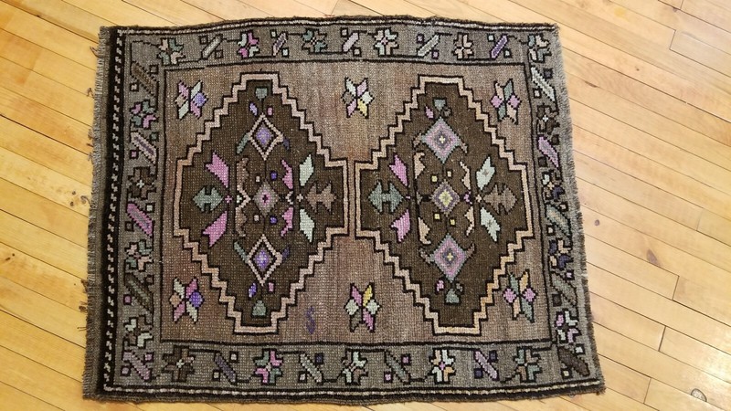 Vintage 1940-1950s Turkish Tribal Rug 2'5'' x 3" gallery