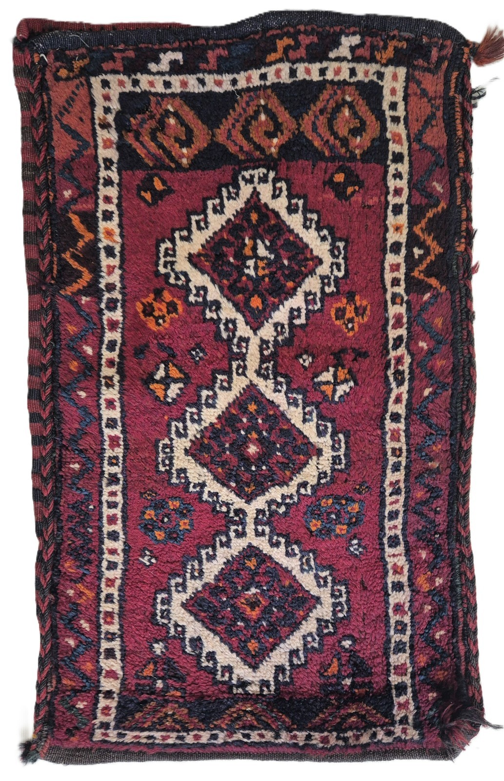 Antique 100 Yo Handknotted East Anatolian Wool Tribal Rug Pillow Cover - 20x33" gallery