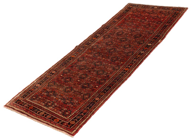 3'6" x 9'11" Vintage Hand-knotted Runner Rug Traditional Oriental Wool Carpet gallery