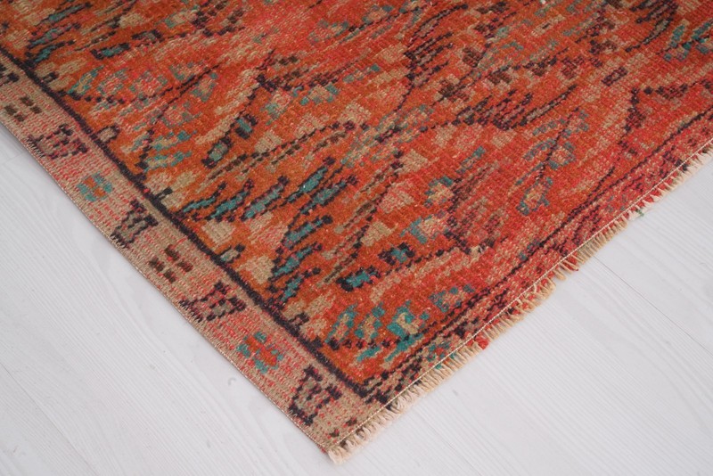 Turkish Vintage Small Rug 3x6 Handmade Muted Organic Carpet Wool Runner,507 gallery