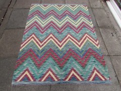 Vintage Kilim Traditional Hand Made Oriental Purple Wool Large Kilim 175x132cm