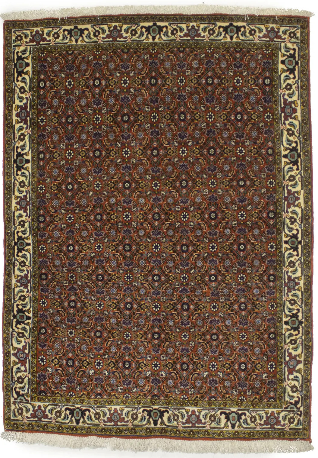 Vintage 4X5 Handmade Wool Oriental Rug Thick Pile Orange Floral DesignCarpet gallery