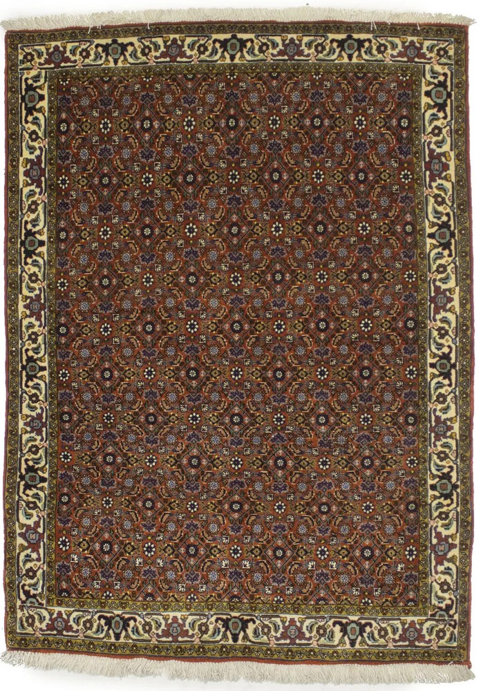 Vintage 4X5 Handmade Wool Oriental Rug Thick Pile Orange Floral DesignCarpet