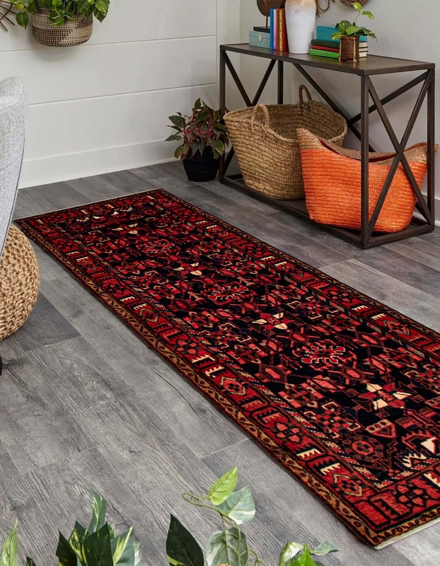 3'8" x 9'11" Vintage Hand-knotted Runner Rug Traditional Oriental Wool Carpet gallery
