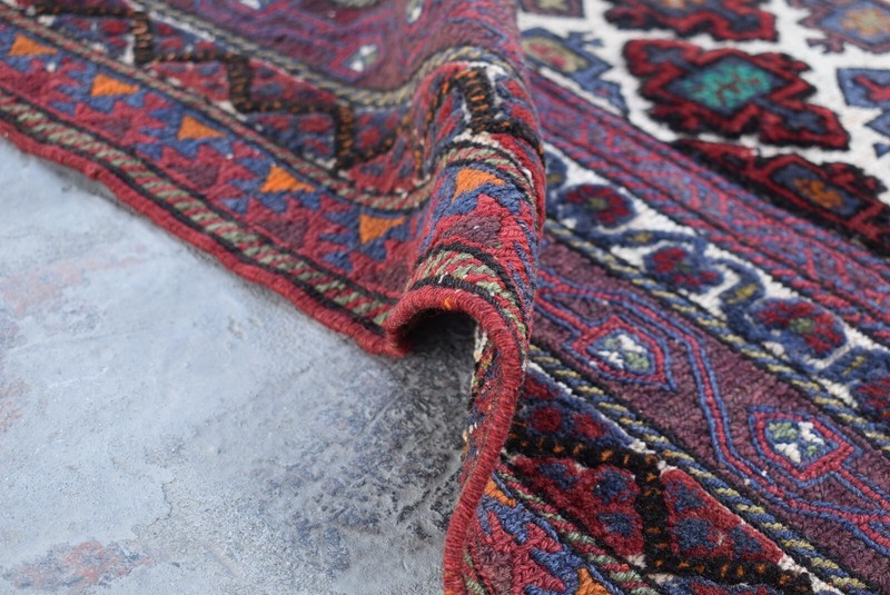 4'10 x 5'11 Vintage hand knotted afghan tribal berjesta area rug, 100% wool rug gallery