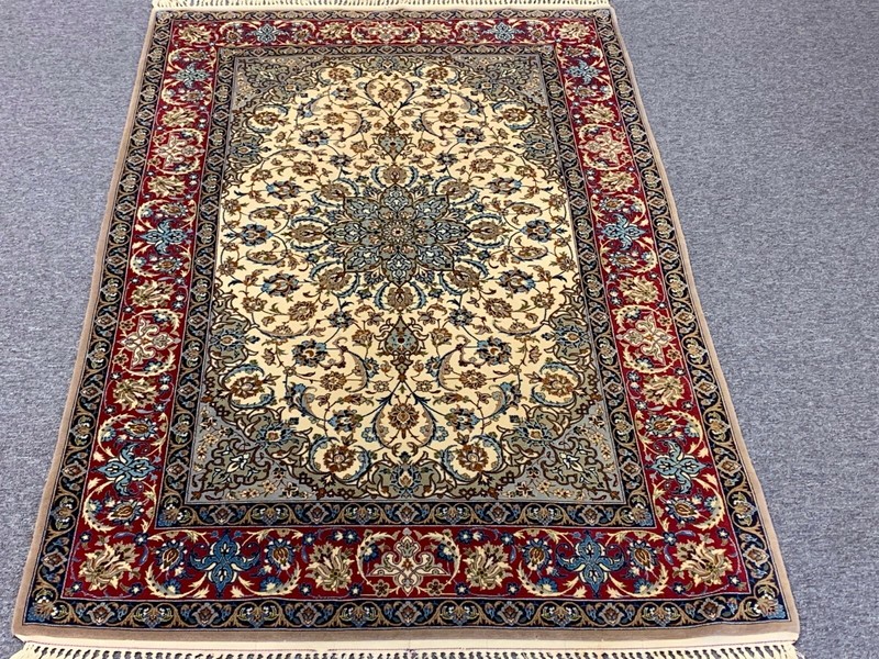ISFEHAN EXTRA FINE KORK ( FINE WOOL ) AND SILK 729 KPSI ORIENTAL RUG 3.5 X 5.10 gallery