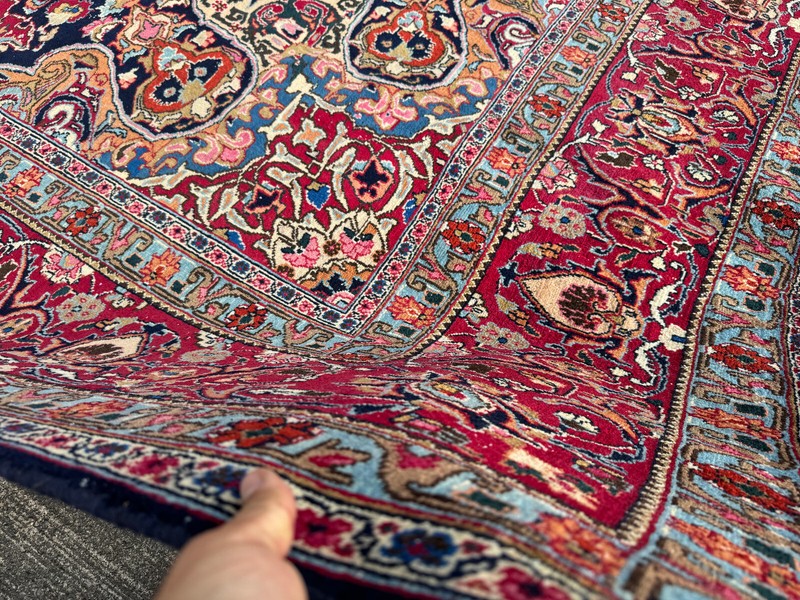 9x12 ANTIQUE ORIENTAL RUG BLUE VINTAGE HAND-KNOTTED handmade colorful real fine gallery