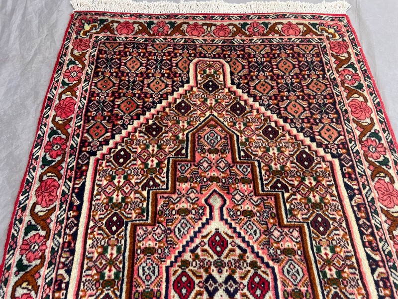 Pink Turkish Vintage Hand Knotted Geometric Tribal Medallion Moss Rug 2'6x4'5 gallery