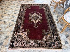 1980s Vintage Turkish Oushak Rug 5×8 ft Farmhouse Handknotted Wool Area Carpet