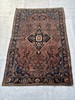 Mohajeran-Saroukk 4 X 6 Antique Rug C. 1920 Blush Rose Field Navy Blue Wet Sand gallery