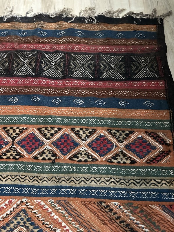 VTG Fringed Multicolored Kilm Rug 71 X41 Inches Without Fringe gallery