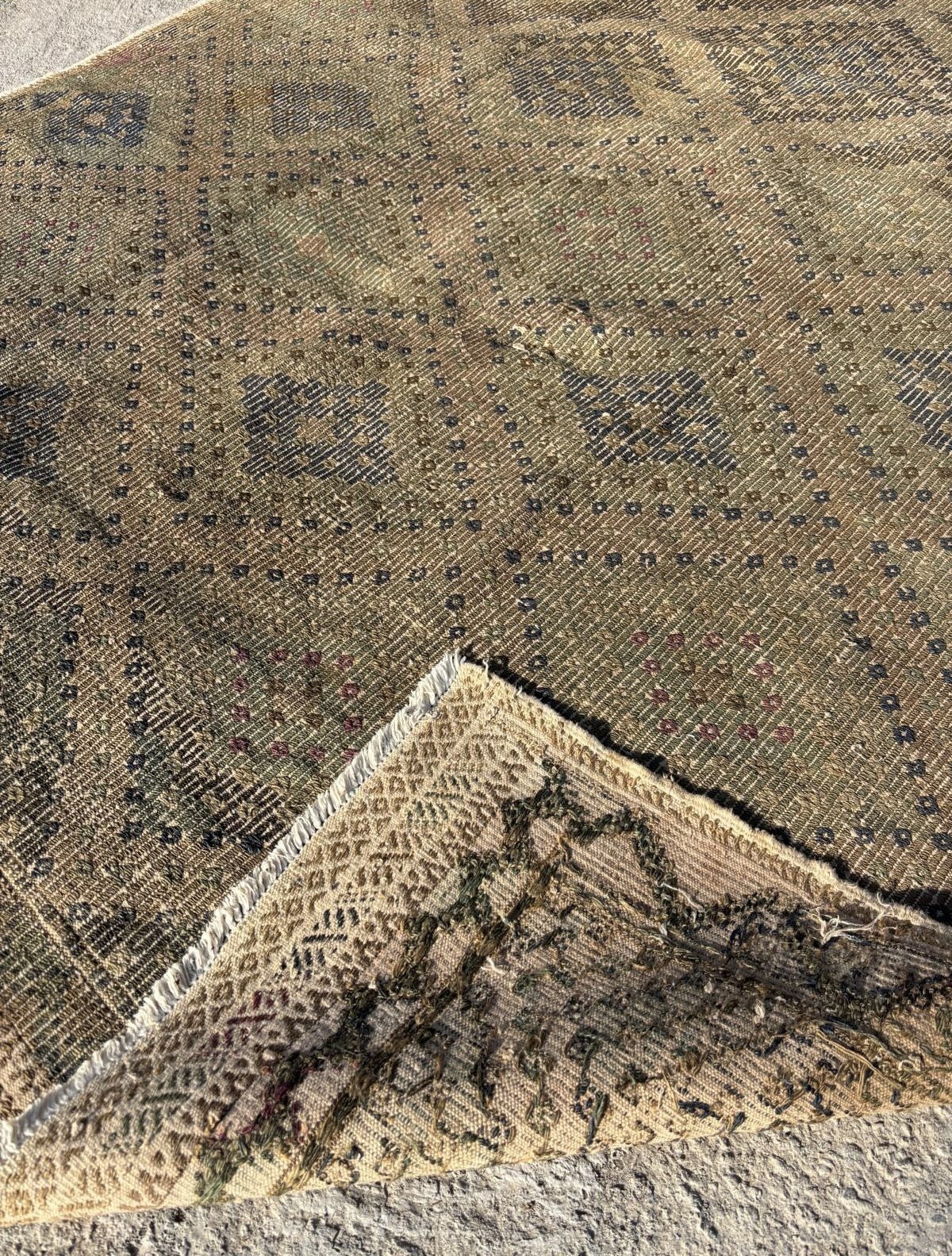 Vintage Beige Cicim Kilim Rug from Afyon, Turkey (268 cm x 186 cm) gallery