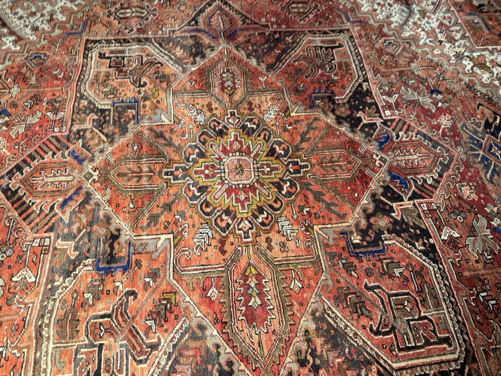Semi Antique One of a Kind Turkish Large Area Rug 11x13 Red Tribal Palace Rug
