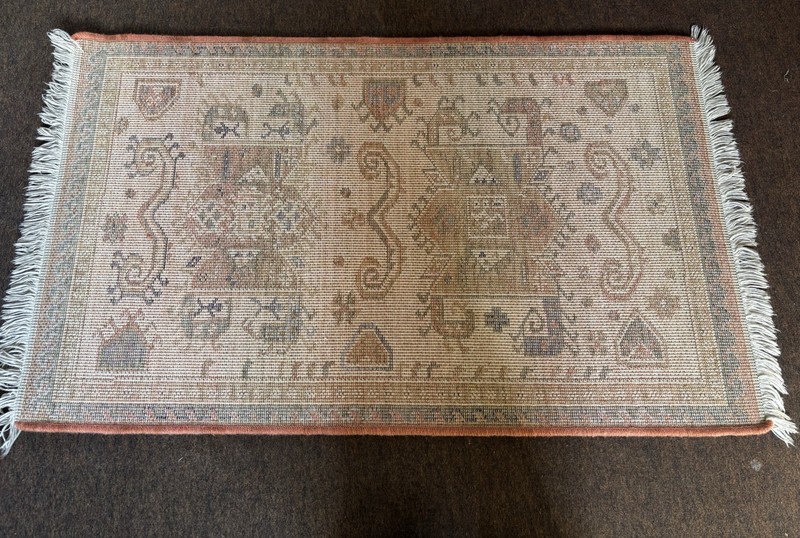 Vintage Style Patterned Rug 117x68cm Boho Tribal Fringe Carpet Mat gallery