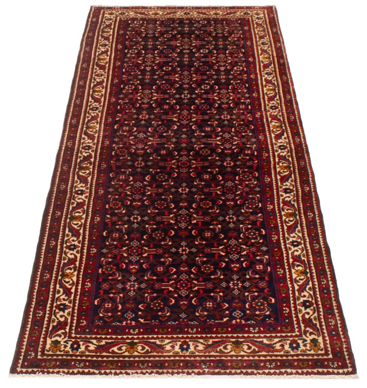 3'5" x 10'2" Vintage Hand-knotted Runner Rug Traditional Oriental Wool Carpet gallery