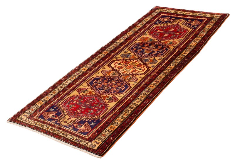3'8" x 9'5" Vintage Hand-knotted Runner Rug Traditional Oriental Wool Carpet gallery