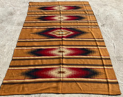 Vintage Handmade Turkish Geometric Wool Kilim Rug 210×132 cm