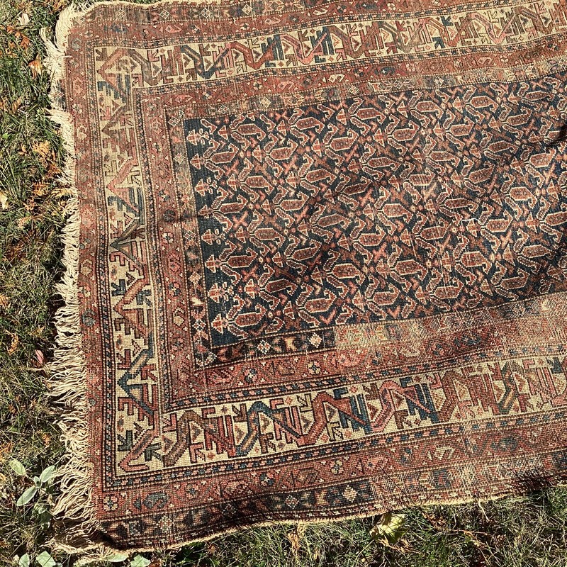 Vintage Antique Rug 68" x 52" Geometric Muted Colors gallery