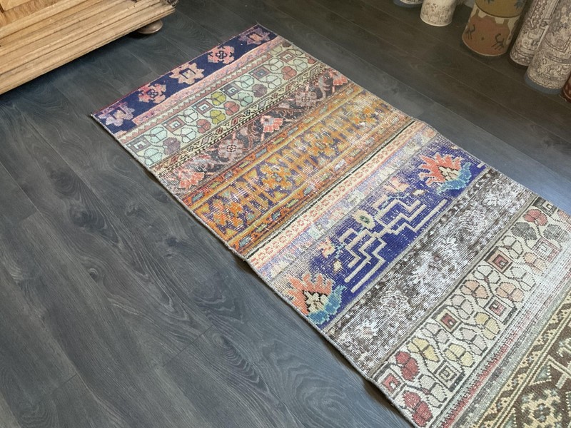 Handmade Runer Rug, 3x12 Vintage Wool Carpet, Home Decor, Afghan Rug, Colorful gallery