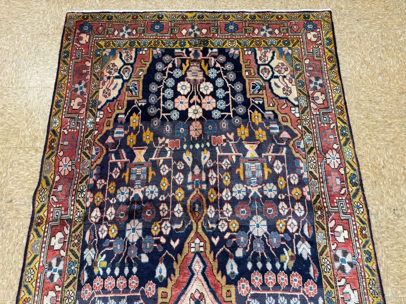 Vintage Arak Tribal Hand Knotted Wool Oriental Area Rug 5x11 Navy Blue Boho gallery