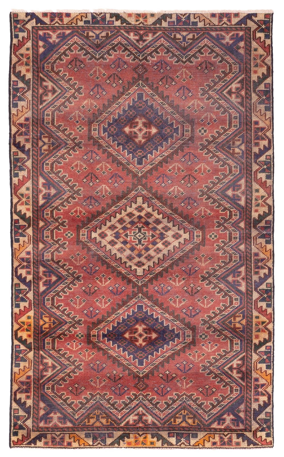 Vintage 4'1" x 6'9" Traditional Hand Knotted Vegetable Dye Wool Area Rug gallery