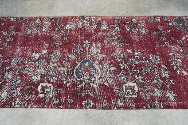 Turkish Rug Runner Hand-Knotted Carpet Vintage Runner Rug Oushak Rug 3x12 ft,388 gallery