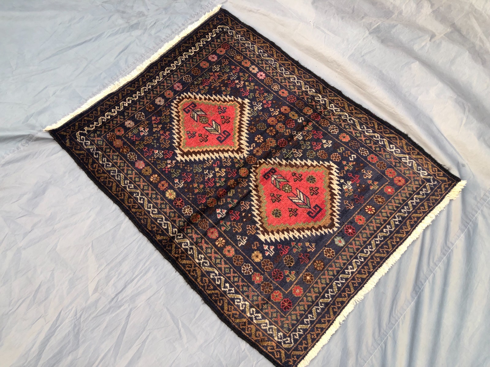 3'1" x 4'1" Afghan Baluchi Rug Hand-Knotted Wool Carpet Vintage Tribal Decor Rug gallery