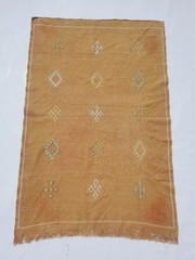Distressed Vintage Traditional Handmade Moroccan Cactus Kilim 4.4×3.0ft