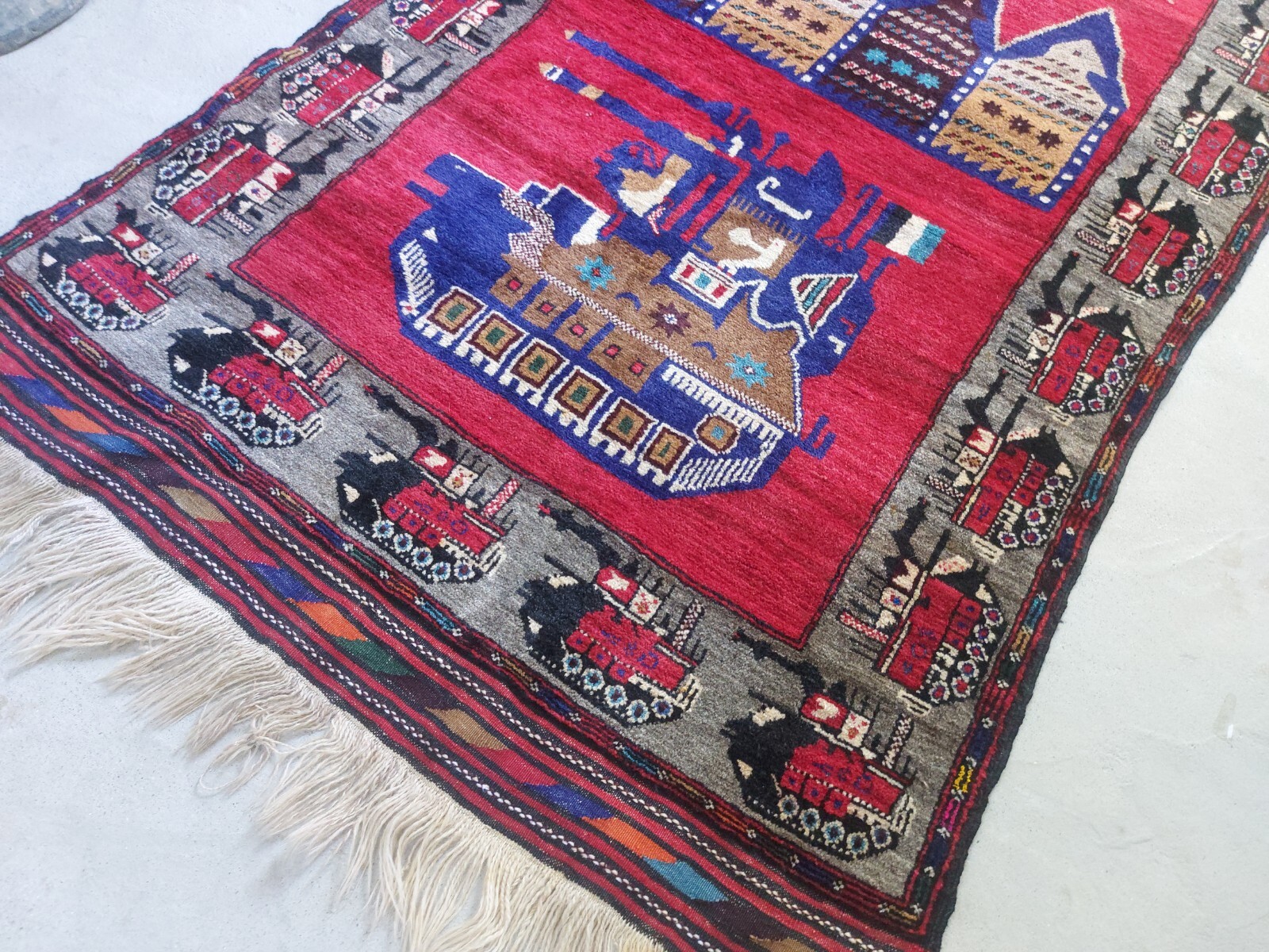 6'x4' Ft Gorgeous Afghan War Art Vintage Wool rug best tribal rug oriental rug gallery