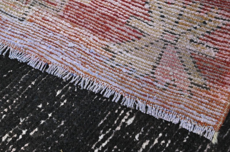 Vintage Turkish Runner Rug 2x10ft Wool Anatolian Handmade Hallway Oushak RED gallery