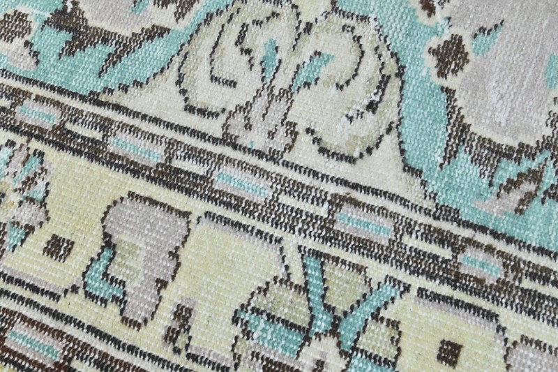 Vintage Turkish Runner Rug 2x5ft Wool Anatolian Handmade Hallway Oushak RAINBOW gallery