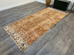 Orange Runner Rug, Living Room Rug, Entry Rug, Oriental Rug, 4..2 x 9.7 ft
