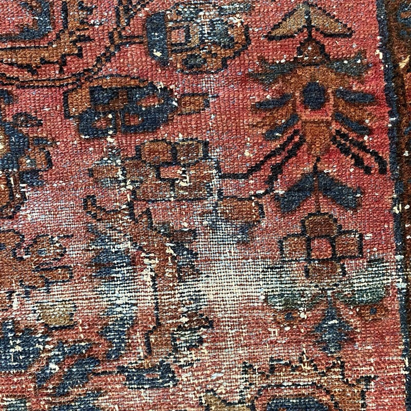 Vintage Rug 3' 8 x 6' 4 Rose Hand Knotted Farmhouse Rug gallery