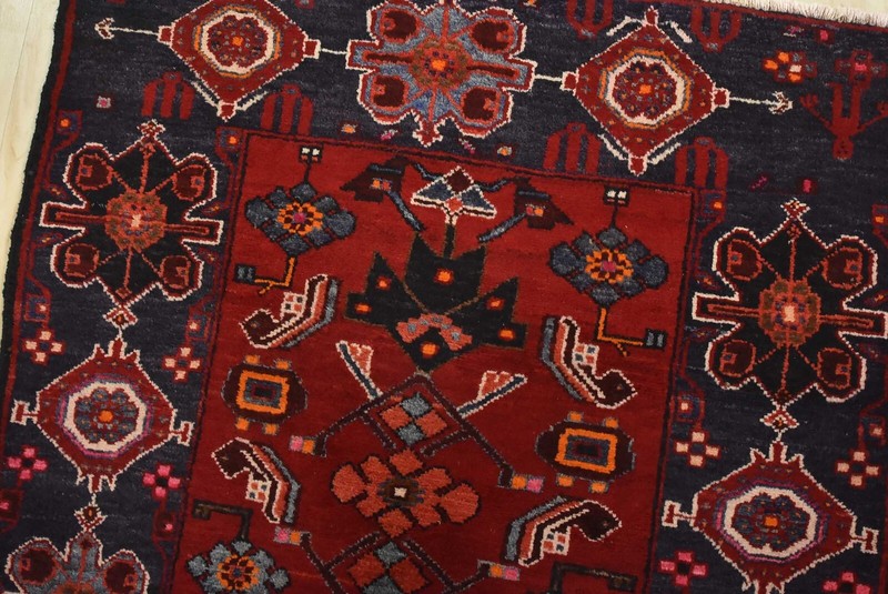 Vintage Tribal Runner 3’6” x 9’8” Red Wool Hand-Knotted Oriental Rug gallery