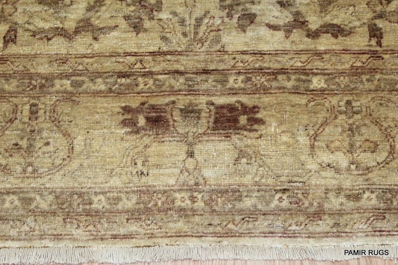 _HAND-MADE_RUG_6' X 8' Soft Color muted Beige Color Cream Background PAMIR gallery
