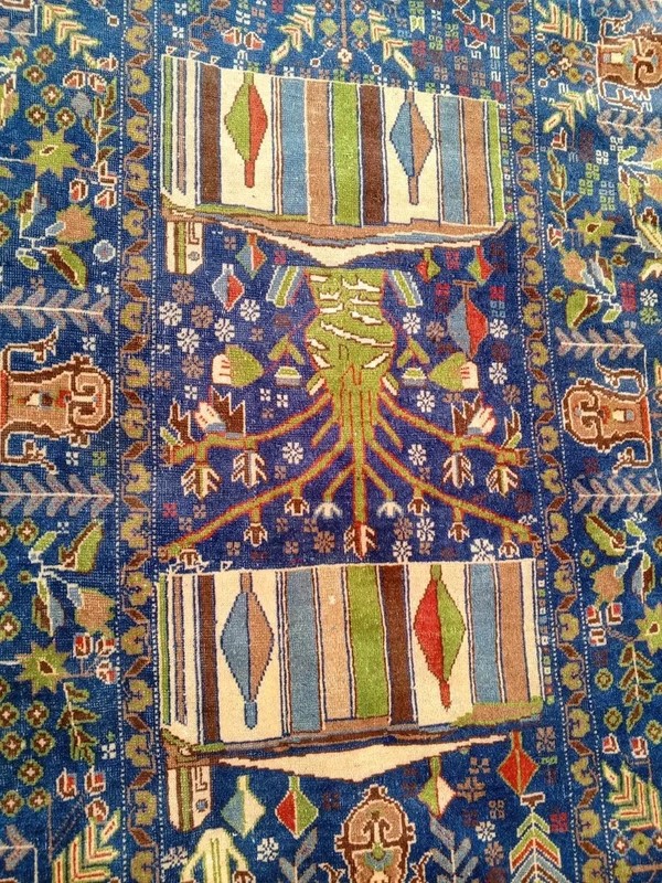 200 X 110 COLLECTORS' ITEM Vintage Stunning Pictorial Shikargah Tree of Life Rug gallery