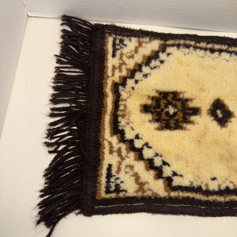 Vintage Handmade Aztec Miniature Wool Rug Brown And Tan Dollhouse Furniture gallery