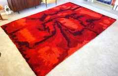 Vintage Mid Century Ege Tæpper Rya Shag Carpet, Large: 8′ x 11′ / 243 x 335cm